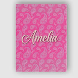 Personalised Name Elegant White Paisley Custom  Unique Gift Idea Modern Room Accent Canvas Wall Art Print Decor Picture Ready to Hang