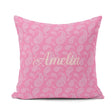 Custom Name Soft White Paisley Floral Design on Blush Background Square Filled Cushion Throw Pillow Sofa Bed Home Decor Zip Washable UK Made