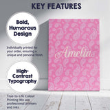 Personalised Name Soft White Paisley Floral Custom  Bespoke Interior Contemporary Canvas Wall Art Print Decor Picture Ready to Hang