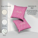 Custom Name Soft White Paisley Floral Design on Blush Background Square Filled Cushion Throw Pillow Sofa Bed Home Decor Zip Washable UK Made
