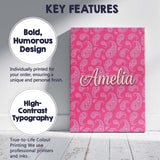 Personalised Name Intricate White Paisley Custom  Unique Gift Idea Elegant Feature Canvas Wall Art Print Decor Picture Ready to Hang