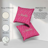Custom Name Intricate White Paisley Motif on Rose Pink Gradient Square Filled Cushion Throw Pillow Sofa Bed Home Decor Zip Washable UK Made