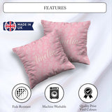 Custom Name Ornate White Motif on Soft Peach Background Seamless Square Filled Cushion Throw Pillow Sofa Bed Home Decor Zip Washable UK Made