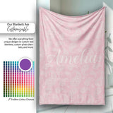 Ornate White Paisley Motif on Soft Peach Pink Background Seamless  Personalised Custom Name Super Soft Fleece Blanket Bed Sofa Throw