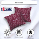 Custom Name Decorative White Paisley on Light Gradient Seamless Square Filled Cushion Throw Pillow Sofa Bed Home Decor Zip Washable UK Made