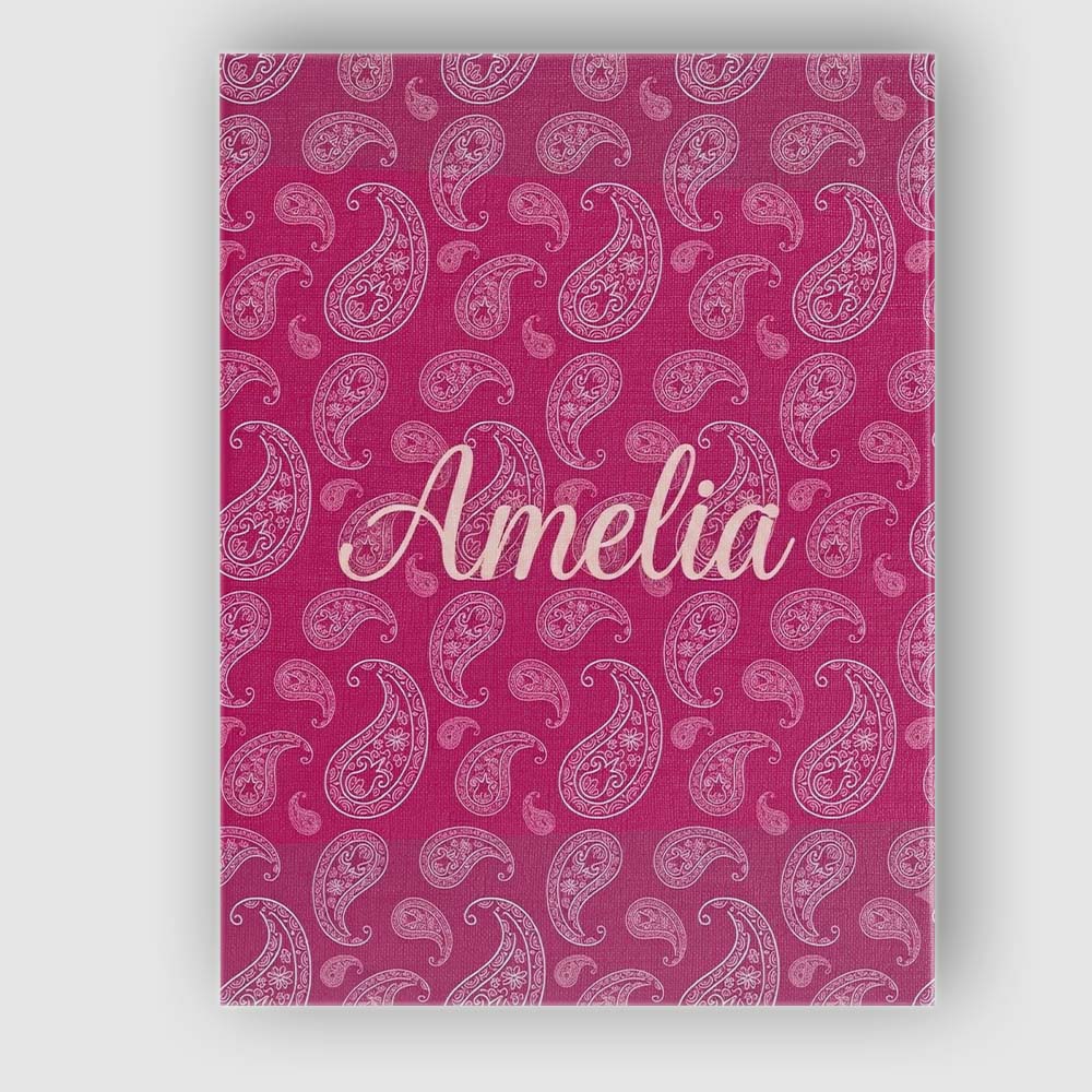Personalised Name Elegant White Paisley Custom  Unique Gift Idea Modern Room Accent Canvas Wall Art Print Decor Picture Ready to Hang