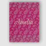 Personalised Name Elegant White Paisley Custom  Unique Gift Idea Modern Room Accent Canvas Wall Art Print Decor Picture Ready to Hang