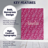 Personalised Name Elegant White Paisley Custom  Unique Gift Idea Modern Room Accent Canvas Wall Art Print Decor Picture Ready to Hang