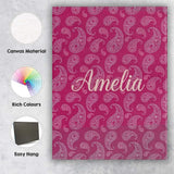 Personalised Name Elegant White Paisley Custom  Unique Gift Idea Modern Room Accent Canvas Wall Art Print Decor Picture Ready to Hang