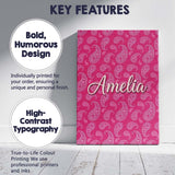 Personalised Name Stylish White Paisley Custom  Modern Room Accent Elegant Feature Canvas Wall Art Print Decor Picture Ready to Hang