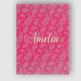 Personalised Name Elegant White Paisley Custom  Unique Gift Idea Modern Room Accent Canvas Wall Art Print Decor Picture Ready to Hang
