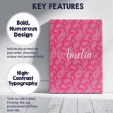 Personalised Name Elegant White Paisley Custom  Unique Gift Idea Modern Room Accent Canvas Wall Art Print Decor Picture Ready to Hang