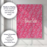 Personalised Name Elegant White Paisley Custom  Unique Gift Idea Modern Room Accent Canvas Wall Art Print Decor Picture Ready to Hang