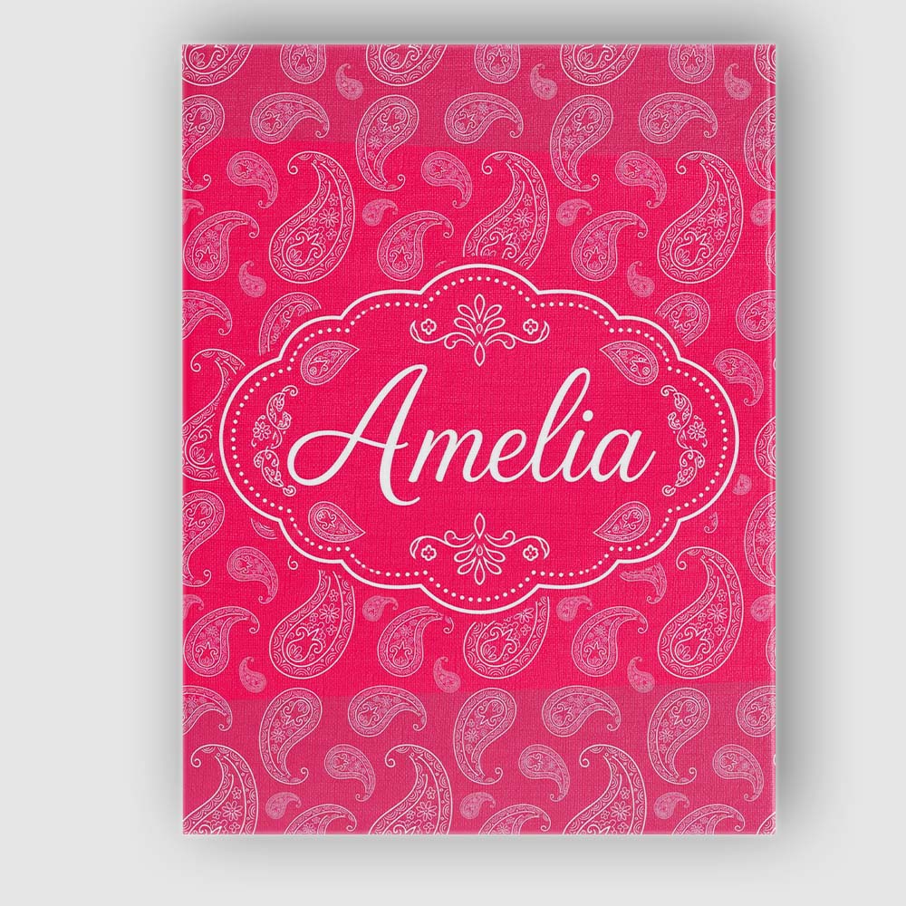 Personalised Name Elegant White Paisley Custom  Unique Gift Idea Modern Room Accent Canvas Wall Art Print Decor Picture Ready to Hang