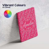 Personalised Name Elegant White Paisley Custom  Unique Gift Idea Modern Room Accent Canvas Wall Art Print Decor Picture Ready to Hang