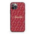 Elegant White Paisley Pattern Wine Backgrounds Custom Name Protective Phone Case Mobile Cover Durable Everyday Smartphone Shock Resistant