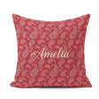 Custom Name Elegant White Paisley Pattern Wine Backgrounds Name Square Filled Cushion Throw Pillow Sofa Bed Home Decor Zip Washable UK Made