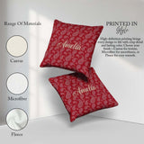 Custom Name Elegant White Paisley Pattern Wine Backgrounds Name Square Filled Cushion Throw Pillow Sofa Bed Home Decor Zip Washable UK Made