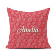 Custom Name Elegant White Paisley Pattern Deep Backgrounds Name Square Filled Cushion Throw Pillow Sofa Bed Home Decor Zip Washable UK Made