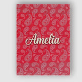 Personalised Name Elegant White Paisley Custom  Unique Gift Idea Modern Room Accent Canvas Wall Art Print Decor Picture Ready to Hang