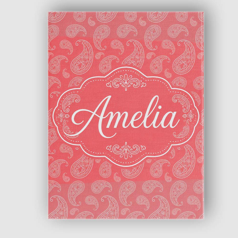 Personalised Name Elegant White Paisley Custom  Unique Gift Idea Modern Room Accent Canvas Wall Art Print Decor Picture Ready to Hang