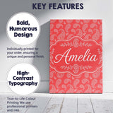 Personalised Name Elegant White Paisley Custom  Unique Gift Idea Modern Room Accent Canvas Wall Art Print Decor Picture Ready to Hang