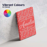 Personalised Name Elegant White Paisley Custom  Unique Gift Idea Modern Room Accent Canvas Wall Art Print Decor Picture Ready to Hang