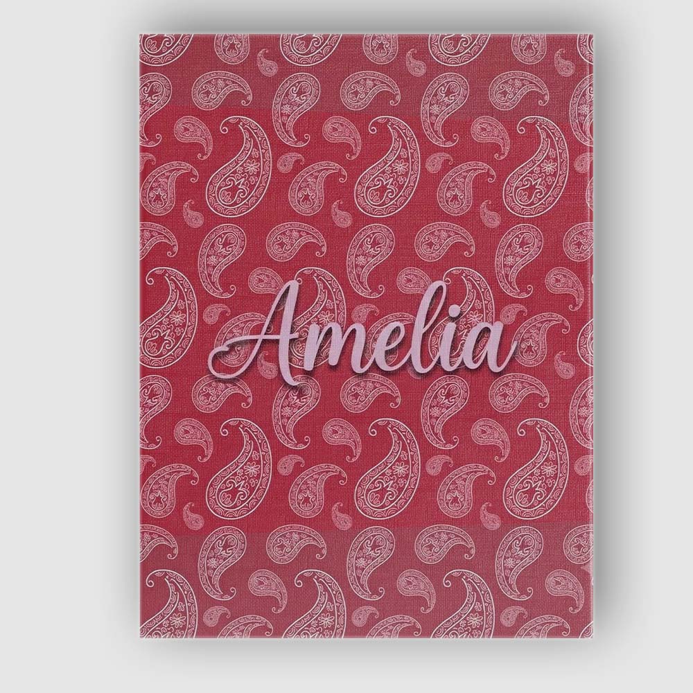 Personalised Name Elegant White Paisley Custom  Unique Gift Idea Modern Room Accent Canvas Wall Art Print Decor Picture Ready to Hang