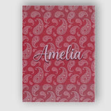 Personalised Name Elegant White Paisley Custom  Unique Gift Idea Modern Room Accent Canvas Wall Art Print Decor Picture Ready to Hang