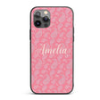 Elegant White Paisley Pattern Soft Pink Gradient Custom Name Protective Phone Case Mobile Cover Durable Everyday Smartphone Shock Resistant