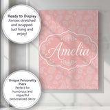 Personalised Name Elegant White Paisley Custom  Unique Gift Idea Modern Room Accent Canvas Wall Art Print Decor Picture Ready to Hang
