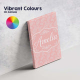 Personalised Name Elegant White Paisley Custom  Unique Gift Idea Modern Room Accent Canvas Wall Art Print Decor Picture Ready to Hang
