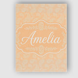 Personalised Name Elegant White Paisley Custom  Unique Gift Idea Modern Room Accent Canvas Wall Art Print Decor Picture Ready to Hang