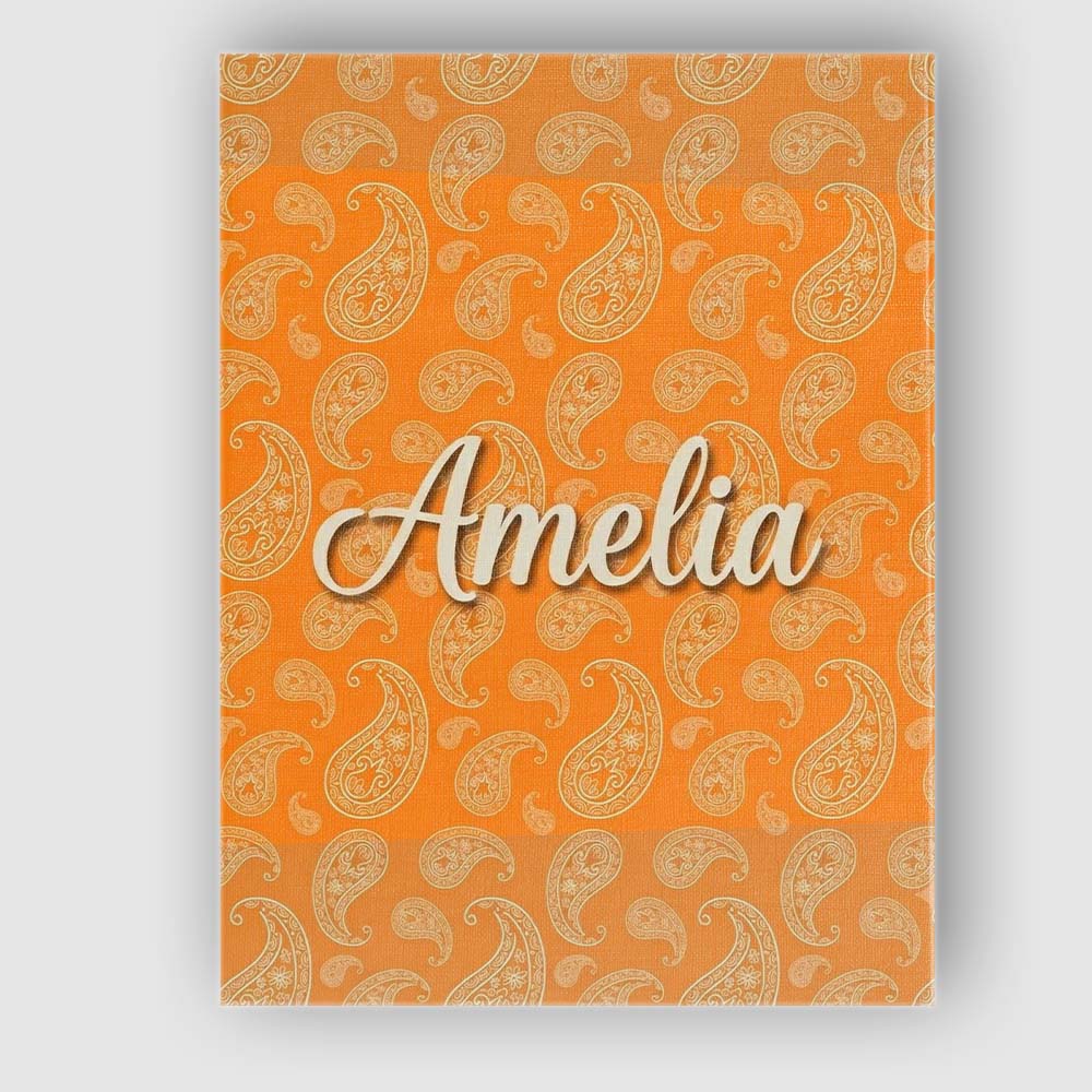 Personalised Name Elegant White Paisley Custom  Unique Gift Idea Modern Room Accent Canvas Wall Art Print Decor Picture Ready to Hang