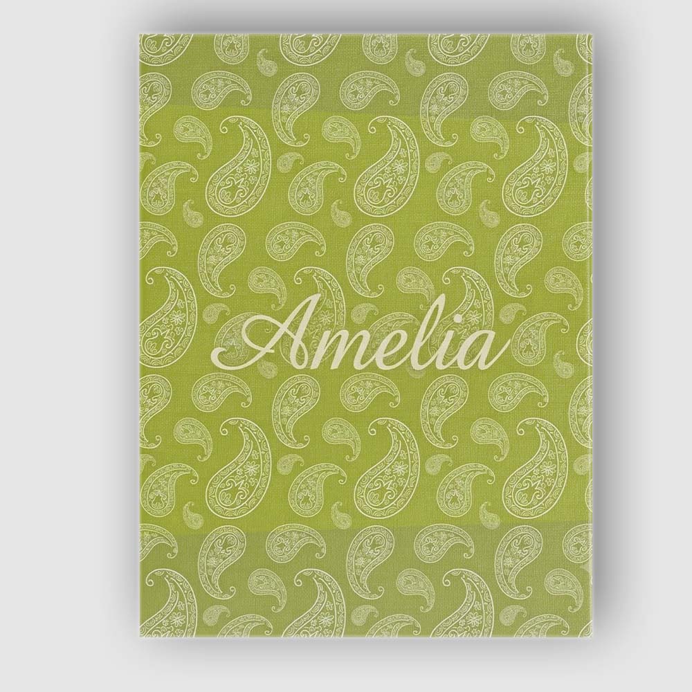 Personalised Name Elegant White Paisley Custom  Unique Gift Idea Modern Room Accent Canvas Wall Art Print Decor Picture Ready to Hang