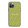Elegant White Paisley Pattern Printed Design Custom Name Protective Phone Case Mobile Cover Durable Everyday Smartphone Shock Resistant