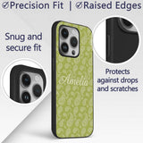 Elegant White Paisley Pattern Printed Design Custom Name Protective Phone Case Mobile Cover Durable Everyday Smartphone Shock Resistant