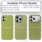 Elegant White Paisley Pattern Printed Design Custom Name Protective Phone Case Mobile Cover Durable Everyday Smartphone Shock Resistant