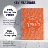 Personalised Name Elegant White Paisley Custom  Unique Gift Idea Modern Room Accent Canvas Wall Art Print Decor Picture Ready to Hang