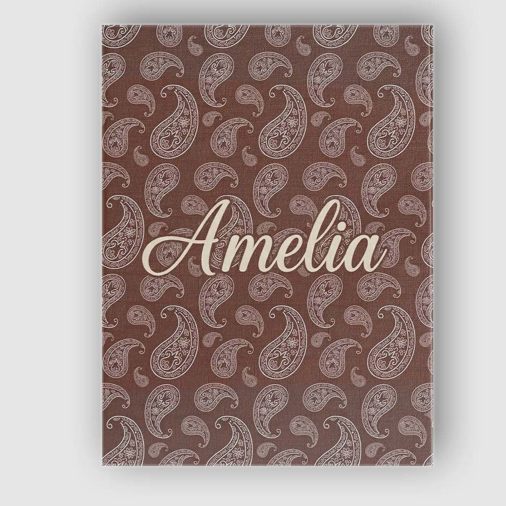 Personalised Name Elegant White Paisley Custom  Unique Gift Idea Modern Room Accent Canvas Wall Art Print Decor Picture Ready to Hang