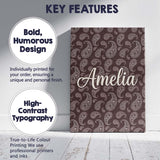 Personalised Name Elegant White Paisley Custom  Unique Gift Idea Modern Room Accent Canvas Wall Art Print Decor Picture Ready to Hang