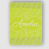 Personalised Name Elegant White Paisley Custom  Unique Gift Idea Modern Room Accent Canvas Wall Art Print Decor Picture Ready to Hang