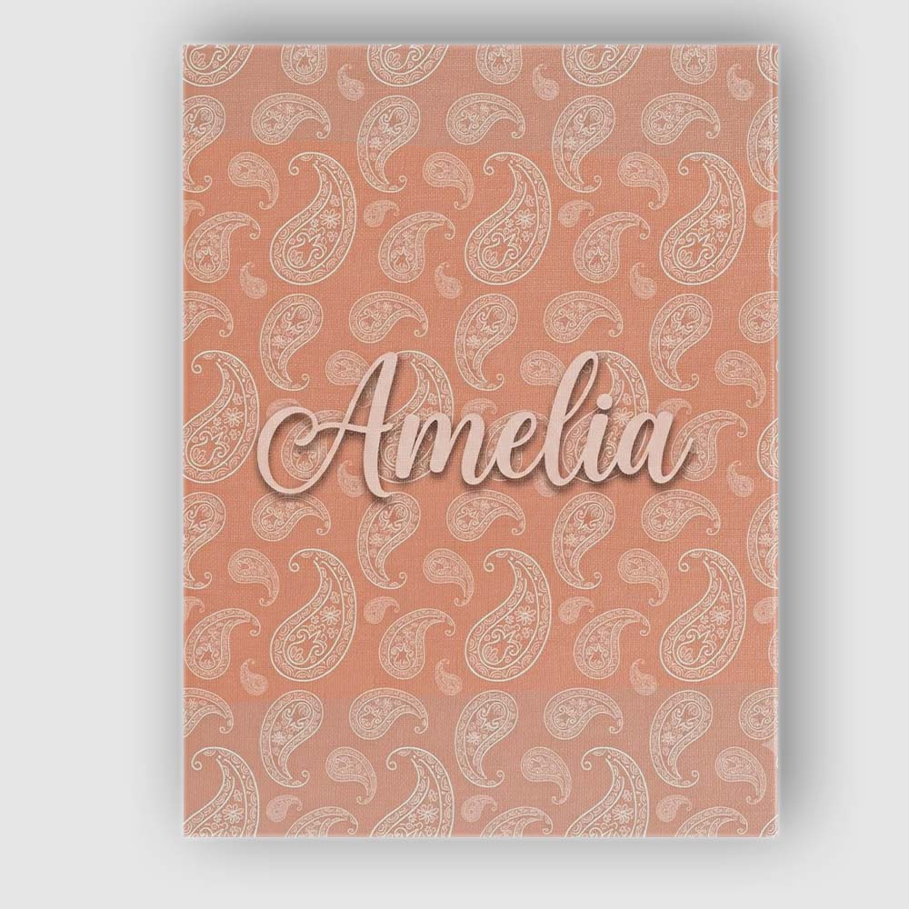 Personalised Name Elegant White Paisley Custom  Unique Gift Idea Modern Room Accent Canvas Wall Art Print Decor Picture Ready to Hang