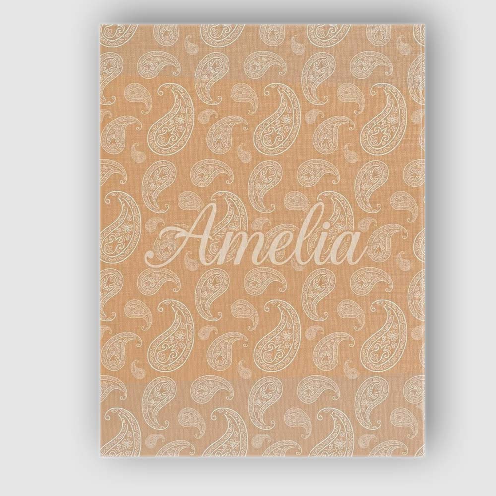 Personalised Name Elegant White Paisley Custom  Unique Gift Idea Modern Room Accent Canvas Wall Art Print Decor Picture Ready to Hang