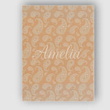 Personalised Name Elegant White Paisley Custom  Unique Gift Idea Modern Room Accent Canvas Wall Art Print Decor Picture Ready to Hang