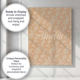 Personalised Name Elegant White Paisley Custom  Unique Gift Idea Modern Room Accent Canvas Wall Art Print Decor Picture Ready to Hang