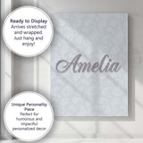 Personalised Name Elegant White Paisley Custom  Unique Gift Idea Modern Room Accent Canvas Wall Art Print Decor Picture Ready to Hang