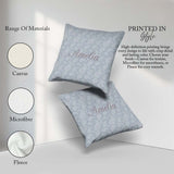 Custom Name Elegant White Paisley Cool Steel Gradient Background Square Filled Cushion Throw Pillow Sofa Bed Home Decor Zip Washable UK Made
