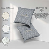 Custom Name Elegant White Paisley Pattern Deep Charcoal Gradient Square Filled Cushion Throw Pillow Sofa Bed Home Decor Zip Washable UK Made