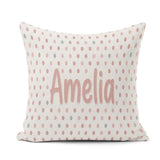 Custom Name Cute Pastel Polka Dot Confetti Pattern Soft Neutral Square Filled Cushion Throw Pillow Sofa Bed Home Decor Zip Washable UK Made